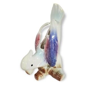 1940 Morton Pottery Parrot Wall Hanging Pocket Free‎ Standing Planter Cockatiel